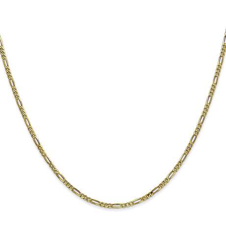 10K Yellow Gold 1.75 mm Figaro Chain Necklace, Polished
