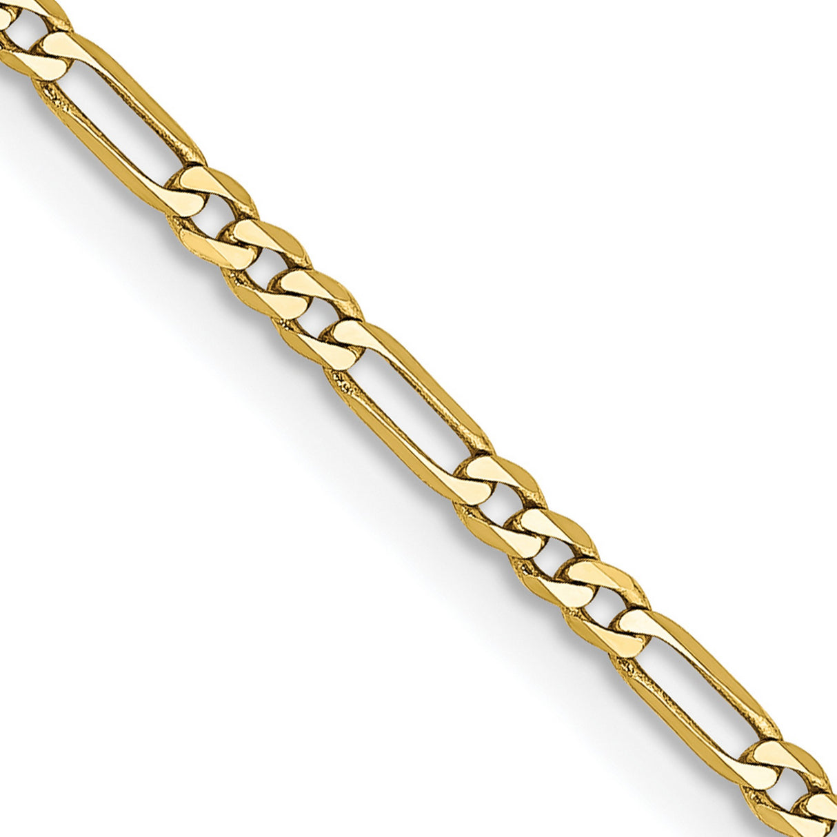 10K Yellow Gold 1.75 mm Figaro Chain Necklace, Polished detail view