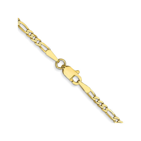 10K Yellow Gold 2.2 mm Figaro Chain Necklace, Polished alternate angle