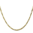 10K Yellow Gold 2.75 mm Figaro Chain Necklace, Polished