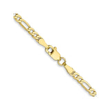 10K Yellow Gold 2.75 mm Figaro Chain Necklace, Polished alternate angle