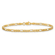10K Yellow Gold 2.75 mm Figaro Chain Bracelet, Polished
