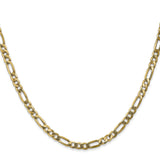 10K Yellow Gold 4 mm Figaro Chain Necklace, Polished