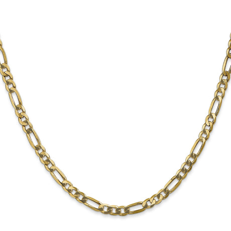10K Yellow Gold 4 mm Figaro Chain Necklace, Polished