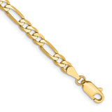 10K Yellow Gold 4 mm Figaro Chain Bracelet, Polished