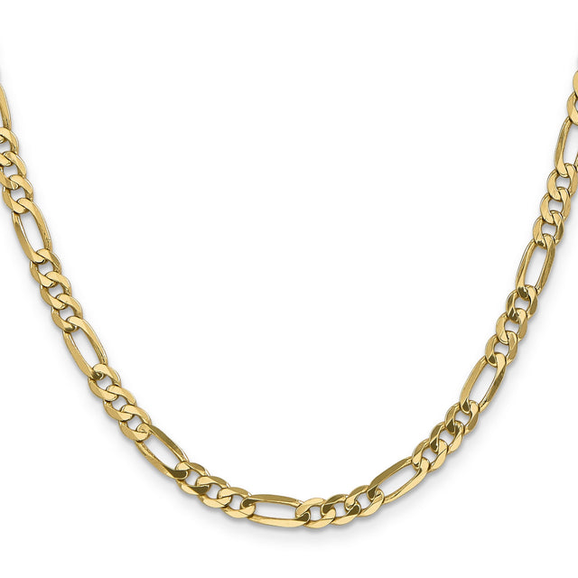10K Yellow Gold 4.75 mm Figaro Chain Necklace, Polished