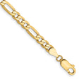 10K Yellow Gold 4.75 mm Figaro Chain Anklet, Polished shown for scale