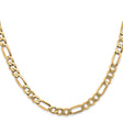 10K Yellow Gold 5.25 mm Figaro Chain Necklace, Polished