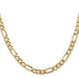 10K Yellow Gold 5.25 mm Figaro Chain Necklace, Polished