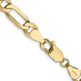10K Yellow Gold 5.25 mm Figaro Chain Necklace, Polished alternate angle