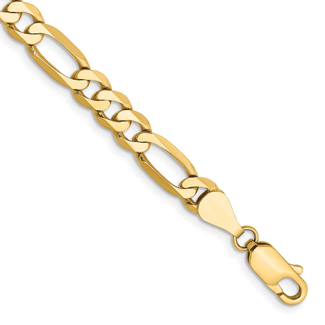 10K Yellow Gold 5.25 mm Figaro Chain Anklet, Polished