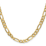 10K Yellow Gold 6.25 mm Figaro Chain Necklace, Polished