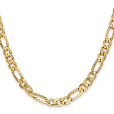 10K Yellow Gold 6.25 mm Figaro Chain Necklace, Polished