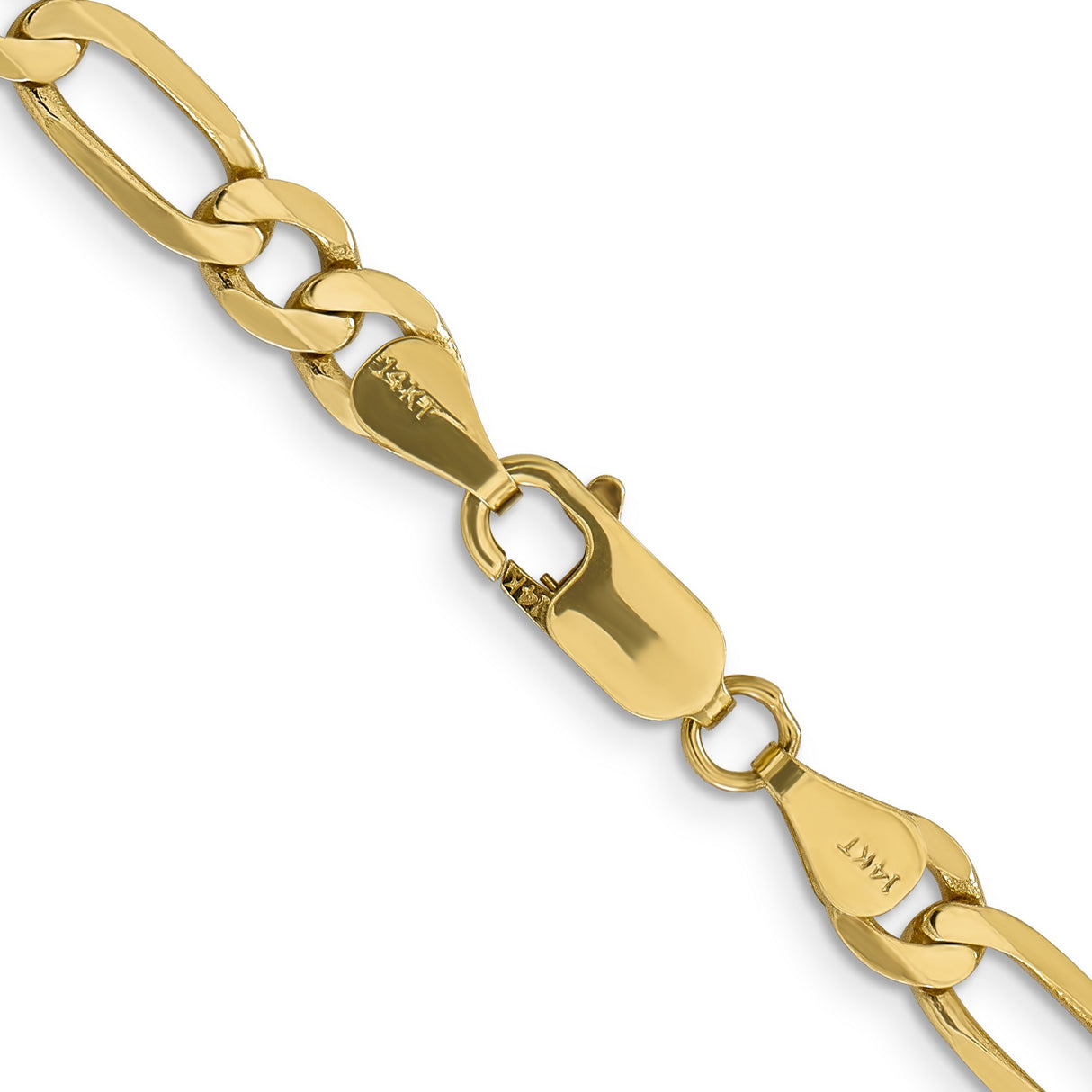 10K Yellow Gold 6.25 mm Figaro Chain Necklace, Polished alternate angle