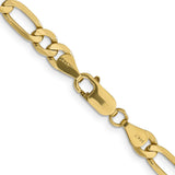 10K Yellow Gold 6.25 mm Figaro Chain Necklace, Polished alternate angle