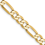 10K Yellow Gold 6.25 mm Figaro Chain Necklace, Polished detail view