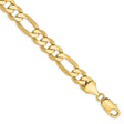 10K Yellow Gold 8.75 mm Figaro Chain Bracelet, Polished shown for scale