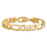 10K Yellow Gold 10 mm Figaro Chain Anklet, Polished