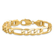 10K Yellow Gold 10 mm Figaro Chain Bracelet, Polished