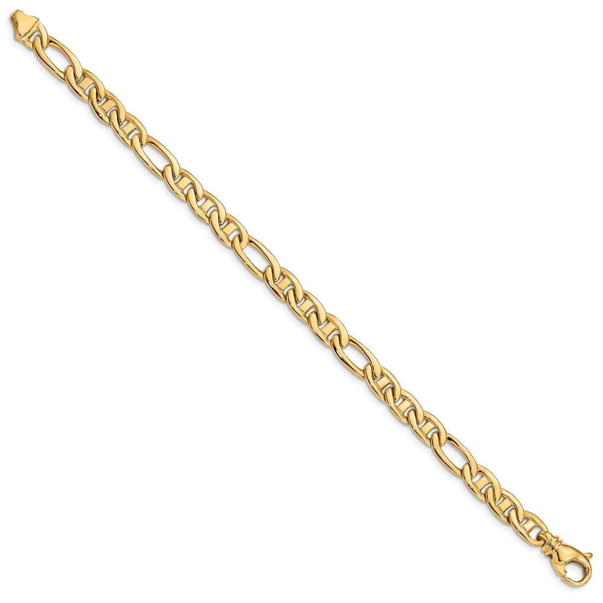 10K Yellow Gold 6.5 mm Polished Chain Bracelet, Solid