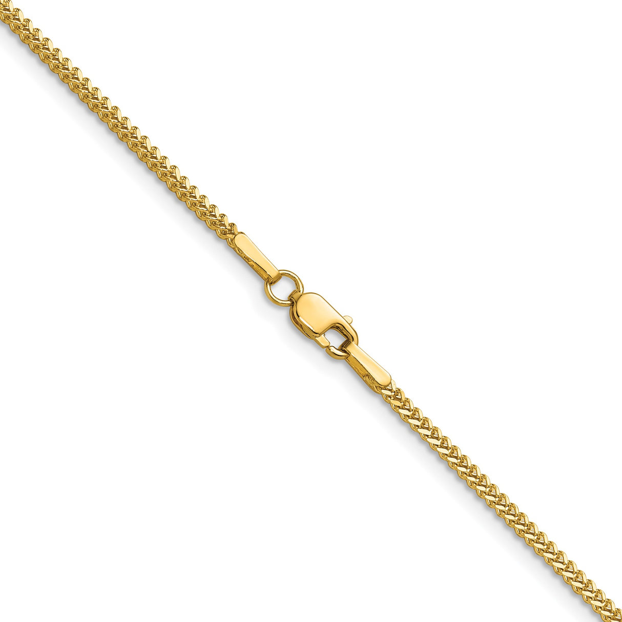10K Yellow Gold 1.3 mm Franco Chain Necklace, Polished alternate angle