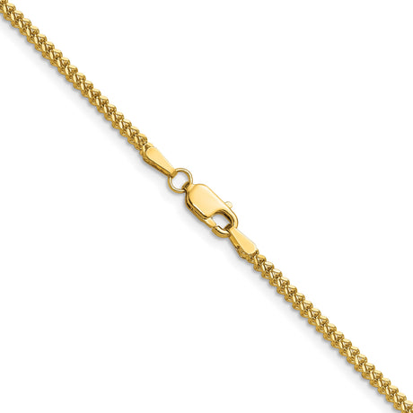 10K Yellow Gold 1.5 mm Franco Chain Necklace, Polished alternate angle