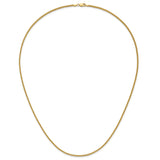 10K Yellow Gold 1.5 mm Franco Chain Necklace, Polished detail view