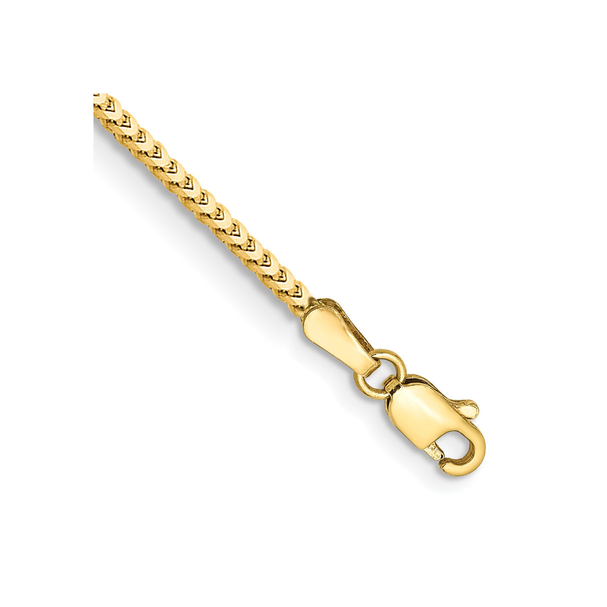 10K Yellow Gold 1.5 mm Franco Chain Bracelet, Polished