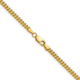 10K Yellow Gold 2 mm Franco Chain Necklace, Polished alternate angle