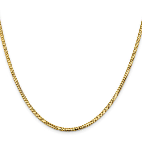 10K Yellow Gold 2.3 mm Franco Chain Necklace, Polished