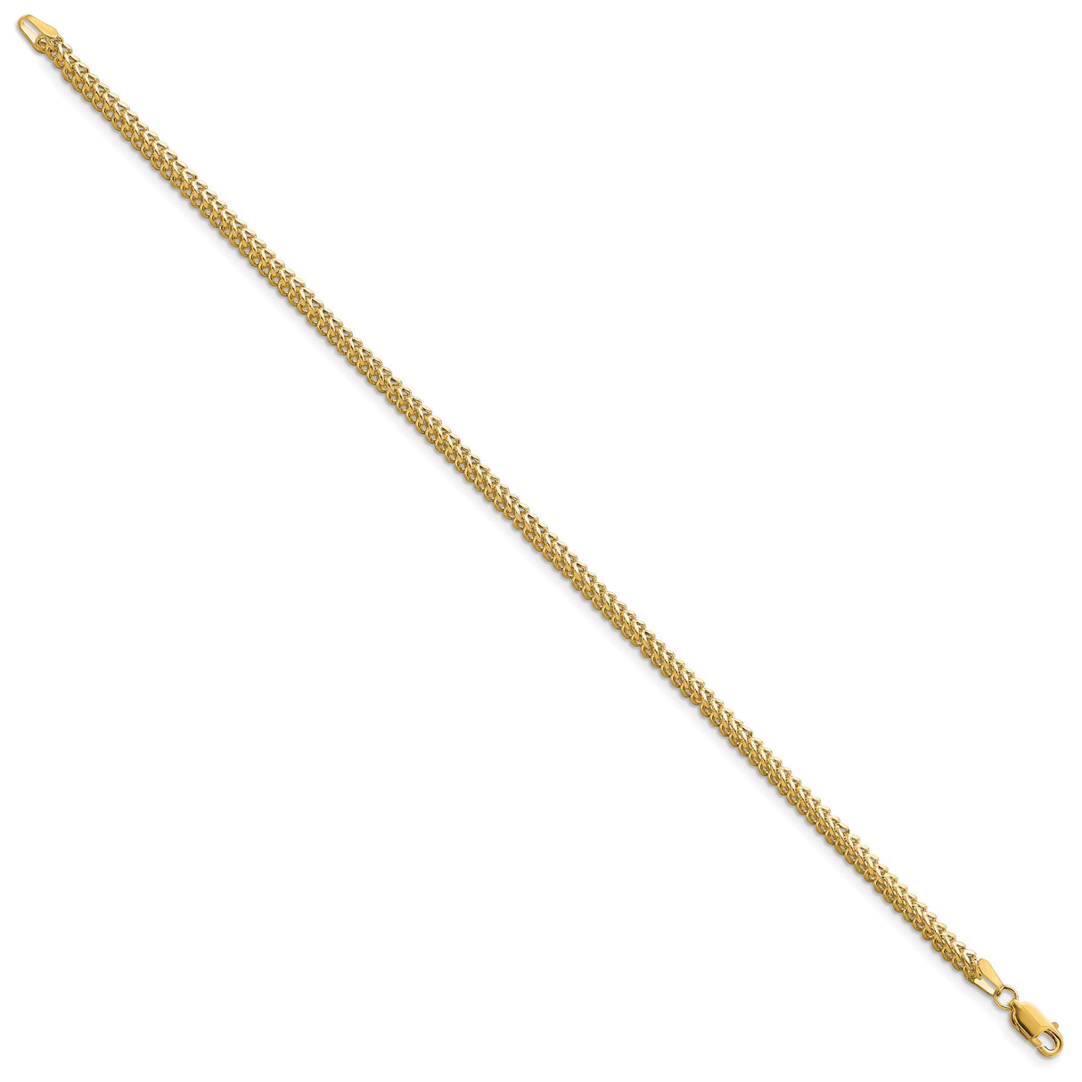 10K Yellow Gold 2.3 mm Franco Chain Bracelet, Polished