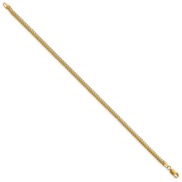 10K Yellow Gold 2.3 mm Franco Chain Bracelet, Polished