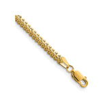 10K Yellow Gold 2.3 mm Franco Chain Bracelet, Polished alternate angle