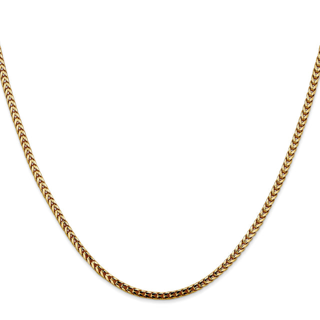 10K Yellow Gold 2.5 mm Franco Chain Necklace, Polished