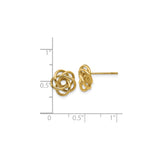 10K Yellow Gold Love Knot Stud Earrings Intertwined Design