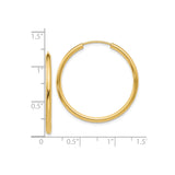 10k Yellow Gold Hoop Earrings, Classic Round Polished Lightweight Design for Women