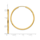10k Yellow Gold Hoop Earrings, Classic Polished Round Lightweight Design
