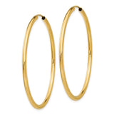 10k Yellow Gold Hoop Earrings, Lightweight Polished Round Design for Women
