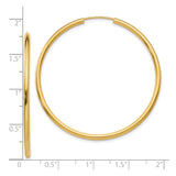 10k Yellow Gold Hoop Earrings, Lightweight Polished Round Design for Women