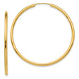 10k Yellow Gold Hoop Earrings, Lightweight Polished Round Design for Women