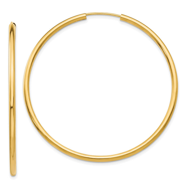 10k Yellow Gold Hoop Earrings, Classic Lightweight Polished Design with Seamless Closure