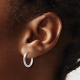 10k White Gold Hoop Earrings, Polished Endless Classic Hoops, Lightweight Minimalist Jewelry