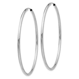 10k White Gold Hoop Earrings, Lightweight Circular Design, Minimalist Everyday Style for Women