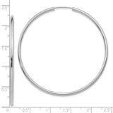10k White Gold Hoop Earrings, Lightweight Circular Design, Minimalist Everyday Style for Women