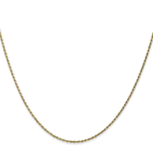 10K Yellow Gold 1.15 mm Rope Chain Necklace, Polished