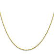 10K Yellow Gold 1.5 mm Rope Chain Necklace, Polished