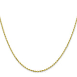 10K Yellow Gold 1.5 mm Rope Chain Necklace, Polished