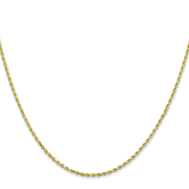 10K Yellow Gold 1.5 mm Rope Chain Necklace, Polished