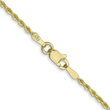 10K Yellow Gold 1.5 mm Rope Chain Necklace, Polished alternate angle