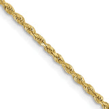 10K Yellow Gold 1.5 mm Rope Chain Necklace, Polished detail view